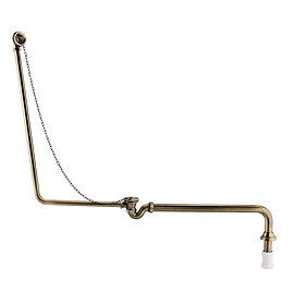 Chatsworth Traditional Exposed Bath Waste Kit Including Shallow P Trap - Antique Brass