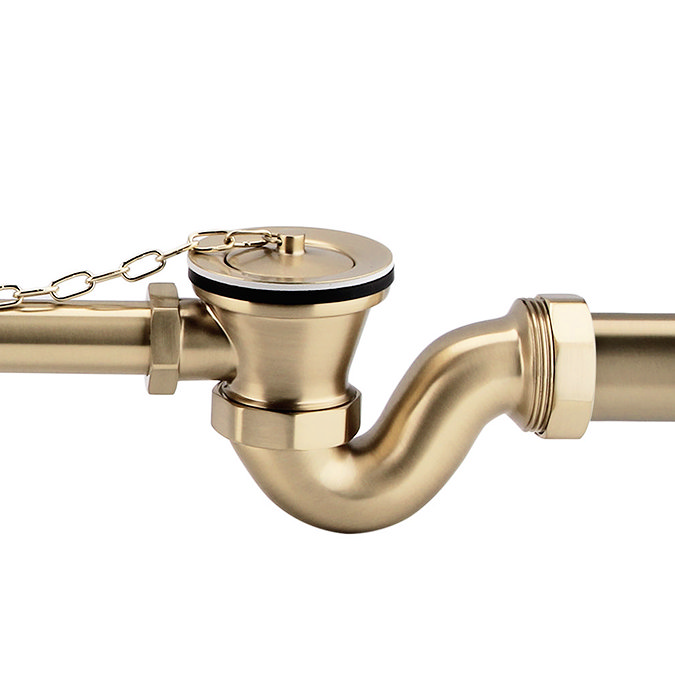 Chatsworth Traditional Exposed Bath Waste Kit Including Shallow P Trap - Brushed Brass