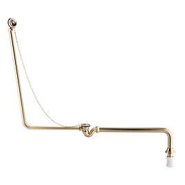Chatsworth Traditional Exposed Bath Waste Kit Including Shallow P Trap - Brushed Brass
