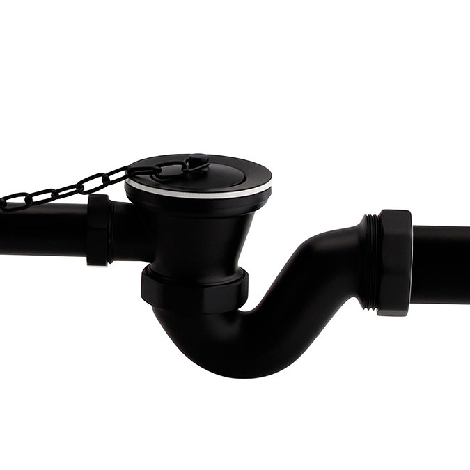 Chatsworth Traditional Exposed Bath Waste Kit Including Shallow P Trap - Matt Black