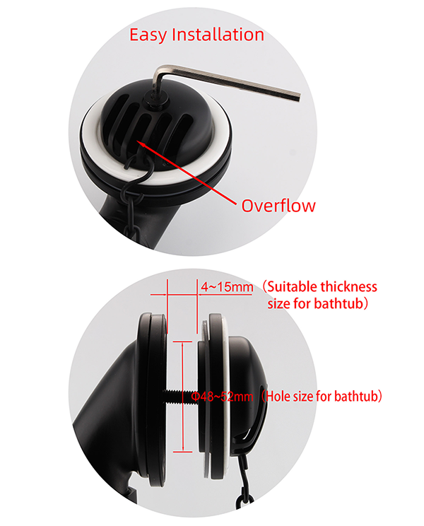 Chatsworth Traditional Exposed Bath Waste Kit Including Shallow P Trap - Matt Black