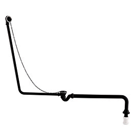 Chatsworth Traditional Exposed Bath Waste Kit Including Shallow P Trap - Matt Black