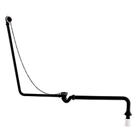 Chatsworth Traditional Exposed Bath Waste Kit Including Shallow P Trap - Matt Black