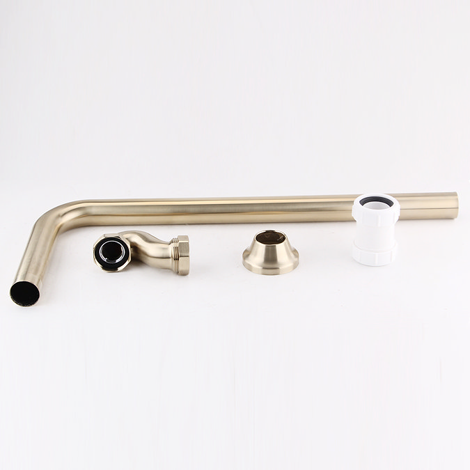 Chatsworth Traditional Exposed Shallow Seal Bath Trap & Pipe Brushed Brass