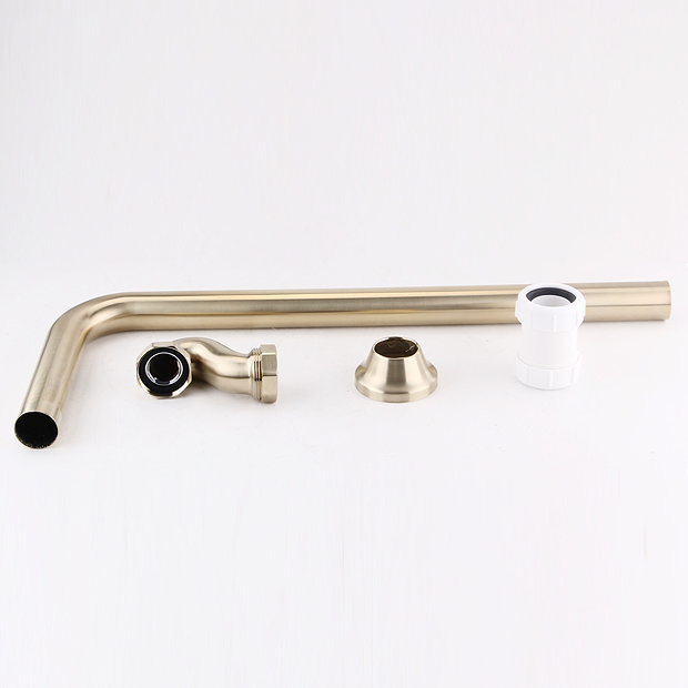 Chatsworth Traditional Exposed Shallow Seal Bath Trap & Pipe Brushed