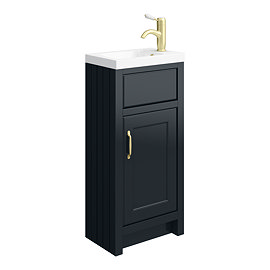 Chatsworth Traditional Graphite 400mm Small Vanity with Brushed Brass Handle