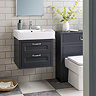 Chatsworth Traditional Graphite 560mm 2 Drawer Wall Hung Vanity