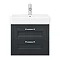 Chatsworth Traditional Graphite 560mm 2 Drawer Wall Hung Vanity  In Bathroom Large Image