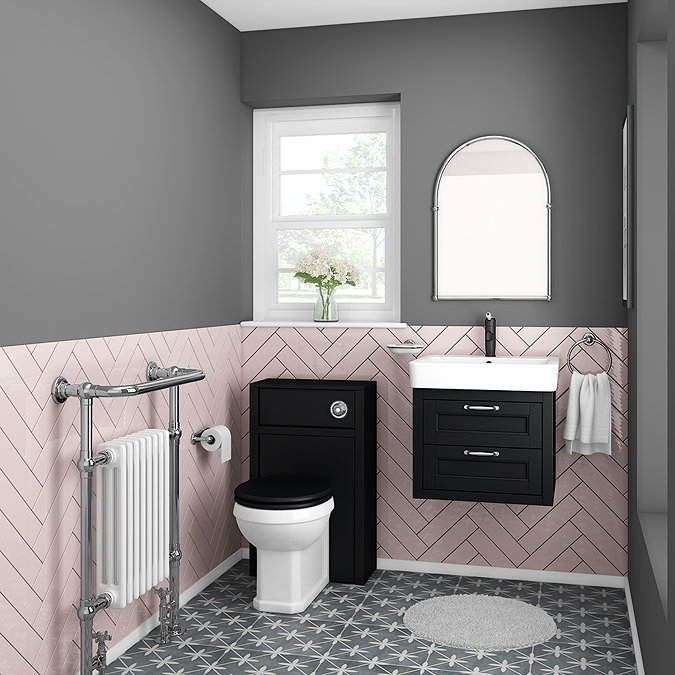 Chatsworth Traditional Graphite 560mm 2 Drawer Wall Hung Vanity  Feature Large Image