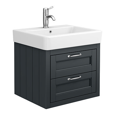 Chatsworth Traditional Graphite 560mm 2 Drawer Wall Hung Vanity  Profile Large Image