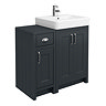 Chatsworth Traditional Graphite 560mm Vanity Sink + 300mm Cupboard Unit
