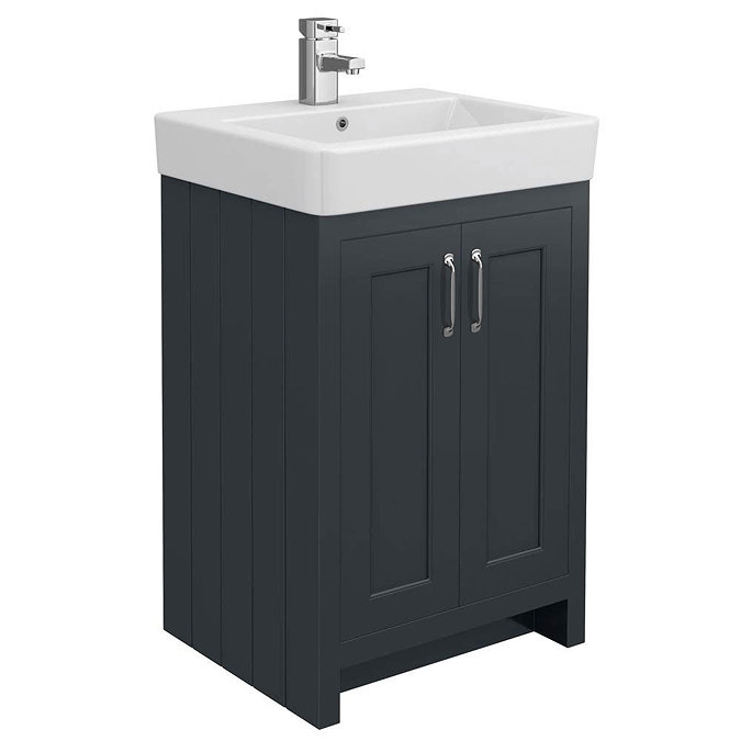 Chatsworth Traditional Graphite 560mm Vanity Sink + 300mm Cupboard Unit  Feature Large Image