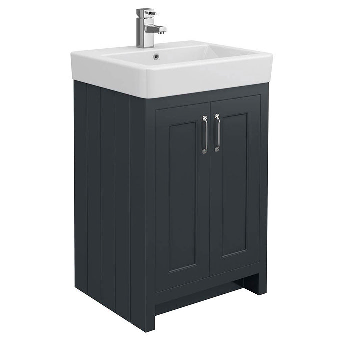Chatsworth Traditional Graphite 560mm Vanity Sink + 300mm Cupboard Unit Feature Large Image