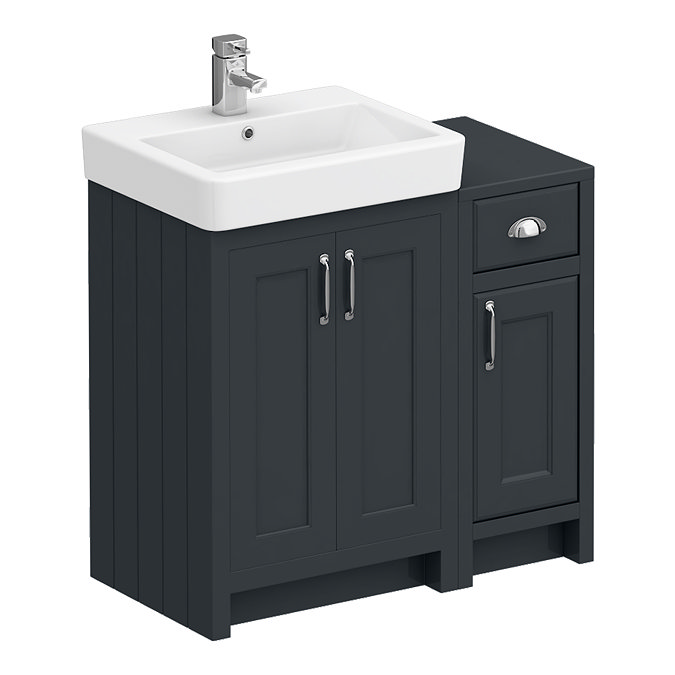 Chatsworth Traditional Graphite 560mm Vanity Sink + 300mm Cupboard Unit