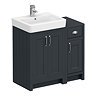 Chatsworth Traditional Graphite 560mm Vanity Sink + 300mm Cupboard Unit