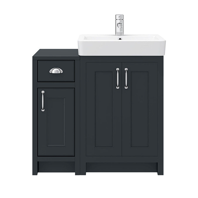 Chatsworth Traditional Graphite 560mm Vanity Sink + 300mm Cupboard Unit additional Large Image