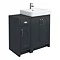 Chatsworth Traditional Graphite 560mm Vanity Sink + 300mm Cupboard Unit Large Image