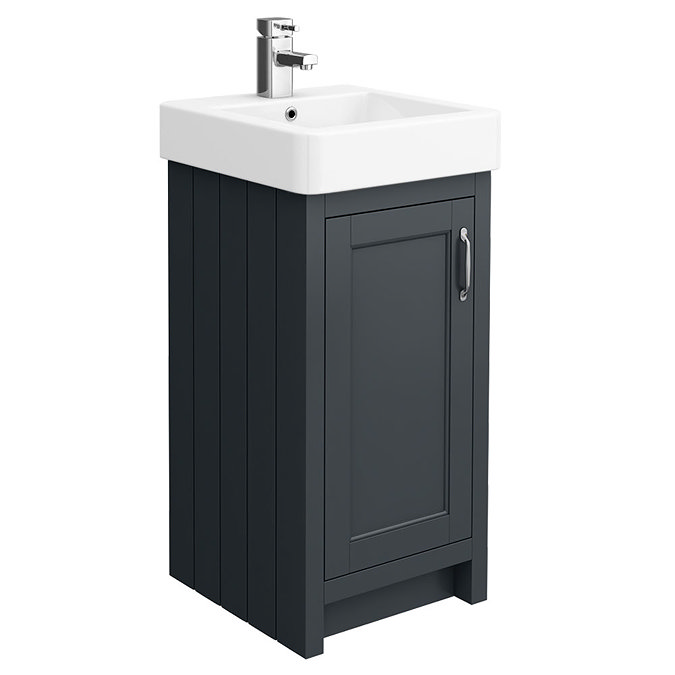 Chatsworth Traditional Graphite Cloakroom Suite (Vanity Unit + Close Coupled Toilet)  Profile Large Image