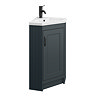 Chatsworth Traditional Graphite Corner Vanity Unit with Matt Black Handle  Standard Large Image