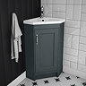 Chatsworth Traditional Graphite Corner Vanity Unit Large Image
