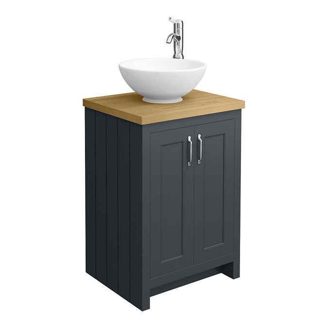 Chatsworth Traditional Graphite Countertop Vanity Unit + Close Coupled Toilet Package