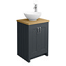 Chatsworth Traditional Graphite Countertop Vanity Unit + Toilet Package