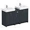 Chatsworth Traditional Graphite Double Basin Vanity + Cupboard Combination Unit  Profile Large Image