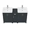 Chatsworth Traditional Graphite Double Basin Vanity + Cupboard Combination Unit  Feature Large Image