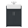 Chatsworth Traditional Graphite Semi-Recessed Vanity - 600mm Wide  In Bathroom Large Image