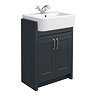 Chatsworth Traditional Graphite Semi-Recessed Vanity Unit + Toilet Package  Profile Large Image