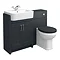 Chatsworth Traditional Graphite Semi-Recessed Vanity Unit + Toilet Package  In Bathroom Large Image