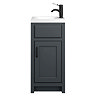 Chatsworth Traditional Graphite Small Vanity - 400mm Wide with Matt Black Handle
