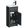 Chatsworth Traditional Graphite Small Vanity - 400mm Wide with Matt Black Handle
