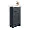 Chatsworth Traditional Graphite Small Vanity - 400mm Wide with Antique Brass Handle