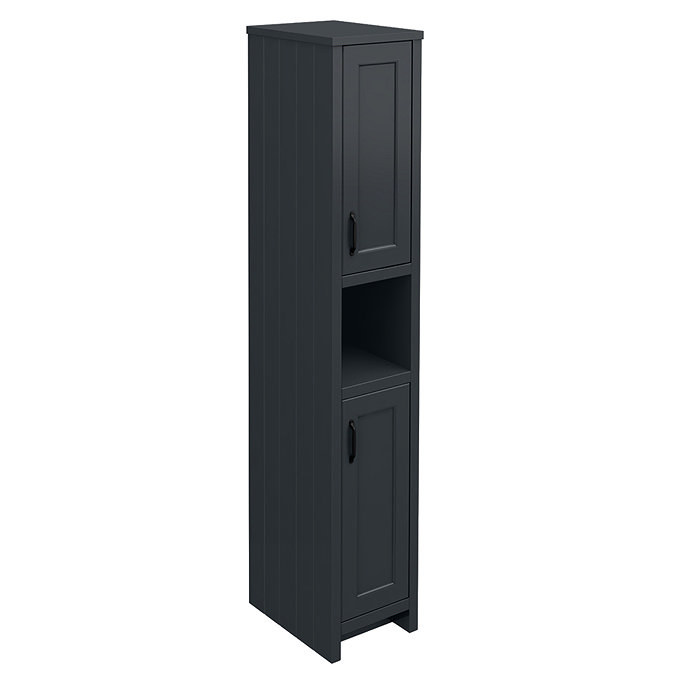 Chatsworth Traditional Graphite Tall Cabinet with Matt Black Handles Large Image