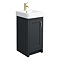 Chatsworth Traditional Graphite Vanity - 425mm Wide with Brushed Brass Handle