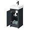 Chatsworth Traditional Graphite Vanity - 425mm Wide with Matt Black Handles Profile Large Image