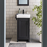 Chatsworth Traditional Graphite Vanity - 425mm Wide with Matt Black Handle