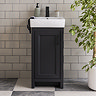 Chatsworth Traditional Graphite Vanity - 425mm Wide with Matt Black Handle