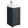 Chatsworth Traditional 425mm Graphite 1 Door Vanity with Polished Chrome Finish Handle