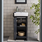 Chatsworth Traditional 425mm Graphite 1 Door Vanity with Polished Chrome Finish Handle 