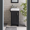 Chatsworth Traditional 425mm Graphite 1 Door Vanity with Polished Chrome Finish Handle 