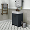 Chatsworth Traditional Graphite Vanity - 560mm Wide with Antique Brass Handles