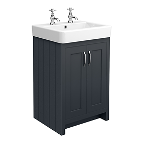 Chatsworth Traditional Graphite Vanity (560mm Wide - 2 Tap Hole)