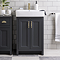 Chatsworth Traditional Graphite Vanity - 560mm Wide with Brushed Brass Handles