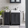 Chatsworth Traditional Graphite Vanity - 560mm Wide with Matt Black Handles