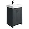 Chatsworth Traditional 560mm Graphite Vanity with Matt Black Handles - 1 Tap Hole