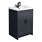 Chatsworth Traditional Graphite Vanity 620mm Wide with Matt Black Handles