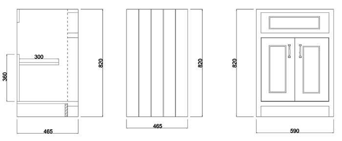 Chatsworth Traditional Graphite Vanity 620mm Wide