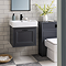 Chatsworth Traditional Graphite Wall Hung Vanity - 560mm Wide with Matt Black Handle